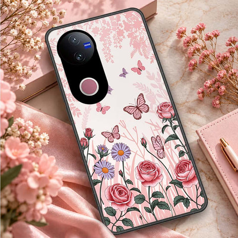 Vivo T4R Cover - ONation Botanical Bloom Series - HQ Ultra Shine Premium Infinity Glass Soft Silicon Borders Case