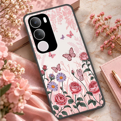 Vivo Y19s Pro Cover - ONation Botanical Bloom Series - HQ Ultra Shine Premium Infinity Glass Soft Silicon Borders Case
