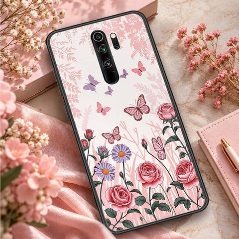 Xiaomi Redmi Note 8 Pro Cover - ONation Botanical Bloom Series - HQ Ultra Shine Premium Infinity Glass Soft Silicon Borders Case