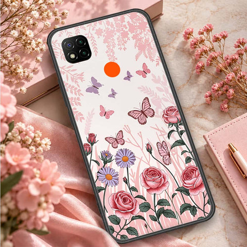 Xiaomi Poco C3 Cover - ONation Botanical Bloom Series - HQ Ultra Shine Premium Infinity Glass Soft Silicon Borders Case