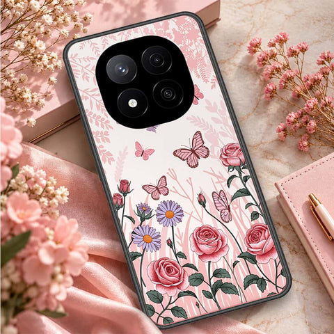Xiaomi Poco X7 Cover - ONation Botanical Bloom Series - HQ Ultra Shine Premium Infinity Glass Soft Silicon Borders Case