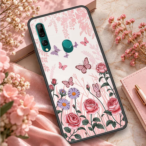 Huawei P Smart Z Cover - ONation Botanical Bloom Series - HQ Ultra Shine Premium Infinity Glass Soft Silicon Borders Case