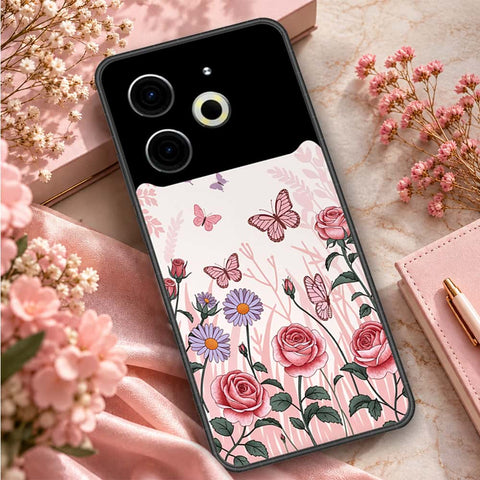 Tecno Pova 6 Pro Cover - ONation Botanical Bloom Series - HQ Ultra Shine Premium Infinity Glass Soft Silicon Borders Case