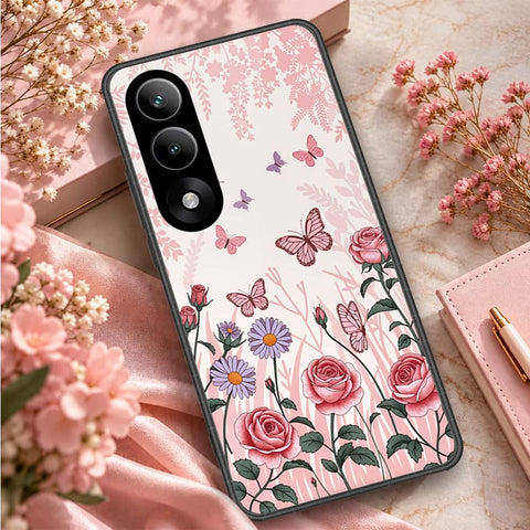 OnePlus Nord 5 Cover - ONation Botanical Bloom Series - HQ Ultra Shine Premium Infinity Glass Soft Silicon Borders Case