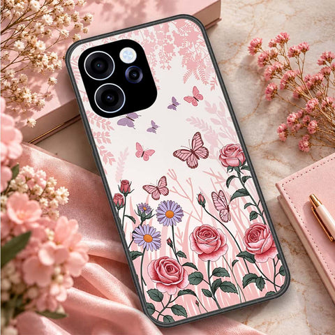 Oppo Reno 15F Cover - ONation Botanical Bloom Series - HQ Ultra Shine Premium Infinity Glass Soft Silicon Borders Case