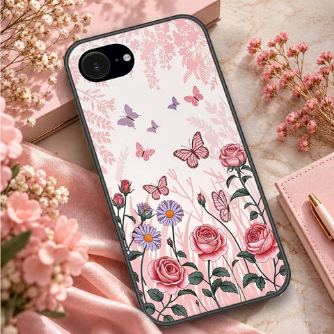 iPhone 18e Cover - ONation Botanical Bloom Series - HQ Ultra Shine Premium Infinity Glass Soft Silicon Borders Case