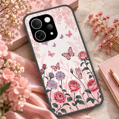 Vivo S50 Cover - ONation Botanical Bloom Series - HQ Ultra Shine Premium Infinity Glass Soft Silicon Borders Case