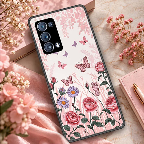 Oppo Reno 6 Pro Plus Cover - ONation Botanical Bloom Series - HQ Ultra Shine Premium Infinity Glass Soft Silicon Borders Case