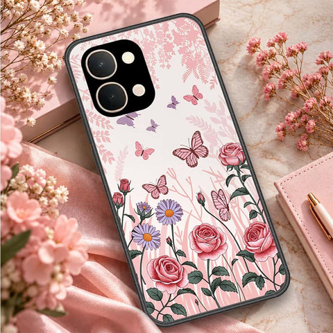 Vivo Y31d Cover - ONation Botanical Bloom Series - HQ Ultra Shine Premium Infinity Glass Soft Silicon Borders Case