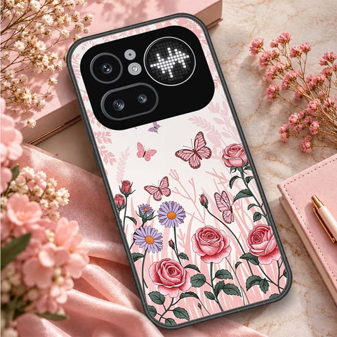 Nothing Phone 4a Pro Cover - ONation Botanical Bloom Series - HQ Ultra Shine Premium Infinity Glass Soft Silicon Borders Case