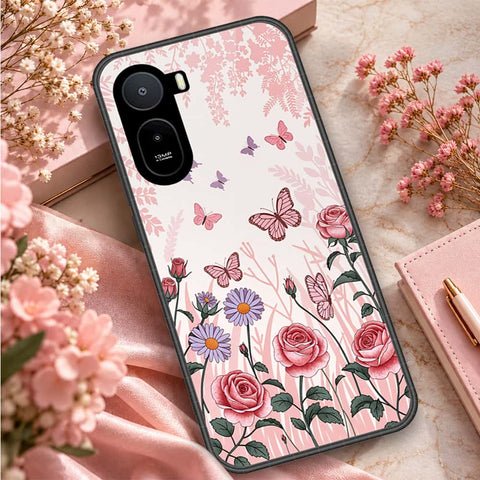 Xiaomi Redmi A7 Pro 5G Cover - ONation Botanical Bloom Series - HQ Ultra Shine Premium Infinity Glass Soft Silicon Borders Case