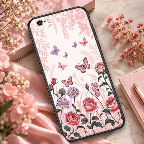 iPhone 6s Plus / 6 Plus Cover - ONation Botanical Bloom Series - HQ Ultra Shine Premium Infinity Glass Soft Silicon Borders Case