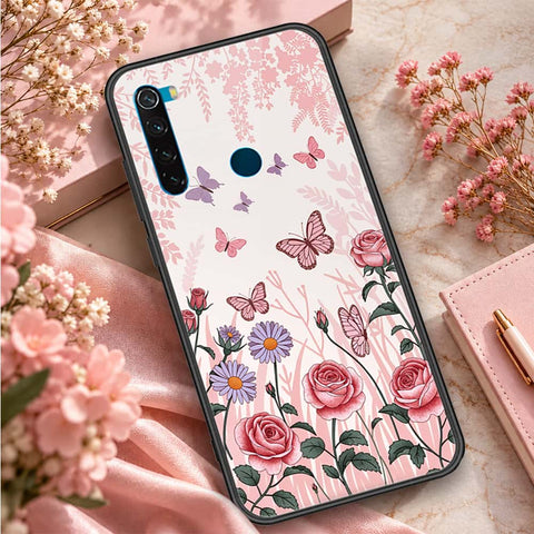 Xiaomi Redmi Note 8 Cover - ONation Botanical Bloom Series - HQ Ultra Shine Premium Infinity Glass Soft Silicon Borders Case