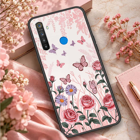 Realme 5 Cover - ONation Botanical Bloom Series - HQ Ultra Shine Premium Infinity Glass Soft Silicon Borders Case