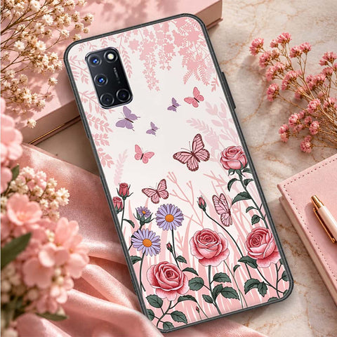 Oppo A72 Cover - ONation Botanical Bloom Series - HQ Ultra Shine Premium Infinity Glass Soft Silicon Borders Case