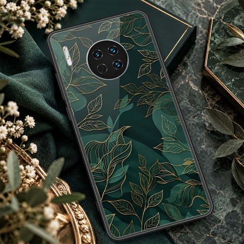 Huawei Mate 30 Cover - ONation Botanical Bloom Series - HQ Ultra Shine Premium Infinity Glass Soft Silicon Borders Case