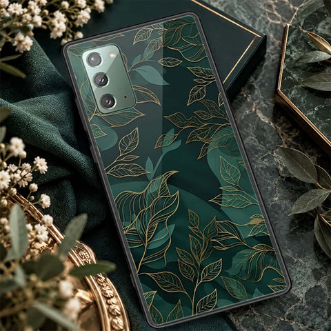 Samsung Galaxy Note 20 Cover - ONation Botanical Bloom Series - HQ Ultra Shine Premium Infinity Glass Soft Silicon Borders Case