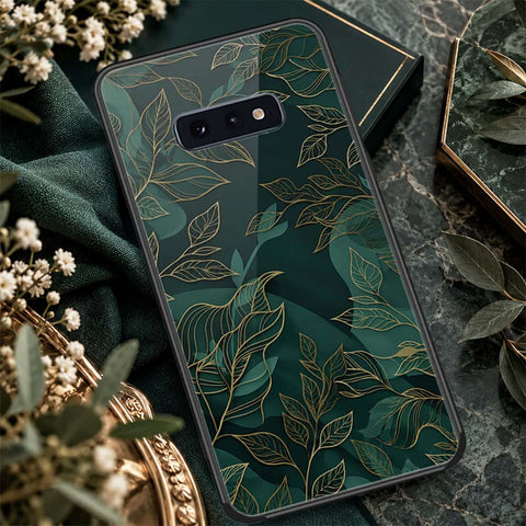 Samsung Galaxy S10e Cover - ONation Botanical Bloom Series - HQ Ultra Shine Premium Infinity Glass Soft Silicon Borders Case