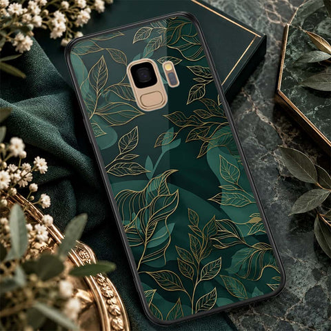 Samsung Galaxy S9 Cover - ONation Botanical Bloom Series - HQ Ultra Shine Premium Infinity Glass Soft Silicon Borders Case