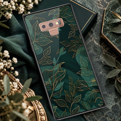 Samsung Galaxy Note 9 Cover - ONation Botanical Bloom Series - HQ Ultra Shine Premium Infinity Glass Soft Silicon Borders Case