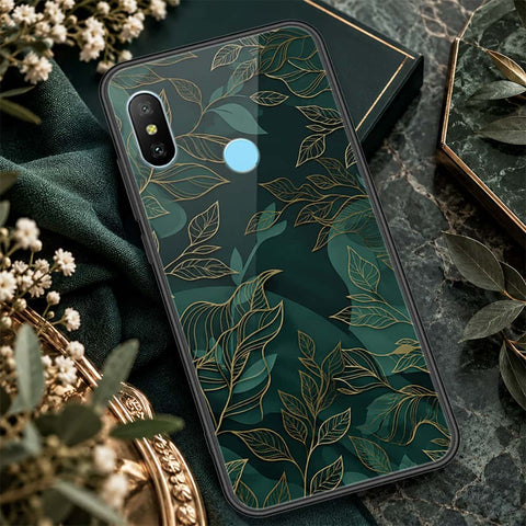 Xiaomi Mi A2 Cover - ONation Botanical Bloom Series - HQ Ultra Shine Premium Infinity Glass Soft Silicon Borders Case