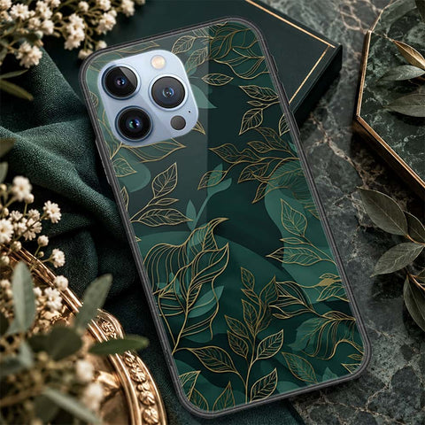 iPhone 13 Pro Cover - ONation Botanical Bloom Series - HQ Ultra Shine Premium Infinity Glass Soft Silicon Borders Case
