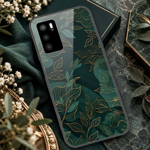 Oppo A16 Cover - ONation Botanical Bloom Series - HQ Ultra Shine Premium Infinity Glass Soft Silicon Borders Case