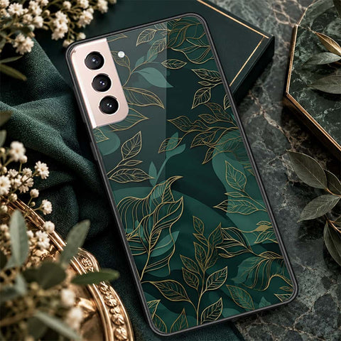 Samsung Galaxy S22 5G Cover - ONation Botanical Bloom Series - HQ Ultra Shine Premium Infinity Glass Soft Silicon Borders Case