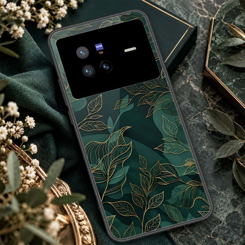 Vivo X80 Cover - ONation Botanical Bloom Series - HQ Ultra Shine Premium Infinity Glass Soft Silicon Borders Case