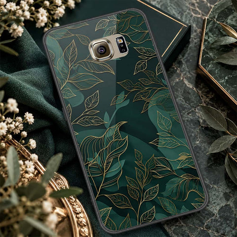 Samsung Galaxy S6 Cover - ONation Botanical Bloom Series - HQ Ultra Shine Premium Infinity Glass Soft Silicon Borders Case