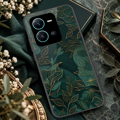 Vivo X80 Lite Cover - ONation Botanical Bloom Series - HQ Ultra Shine Premium Infinity Glass Soft Silicon Borders Case