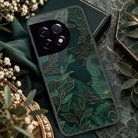 OnePlus 11R Cover - ONation Botanical Bloom Series - HQ Ultra Shine Premium Infinity Glass Soft Silicon Borders Case
