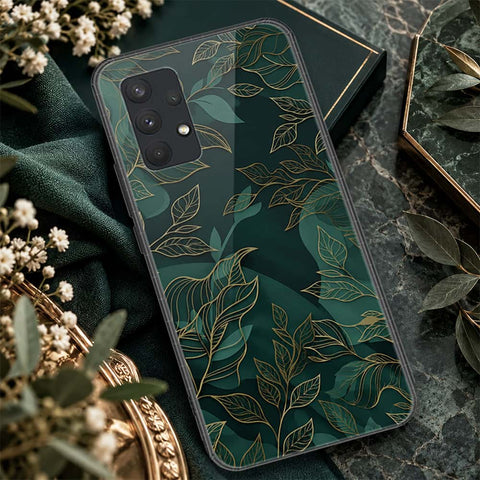 Samsung Galaxy A32 Cover - ONation Botanical Bloom Series - HQ Ultra Shine Premium Infinity Glass Soft Silicon Borders Case