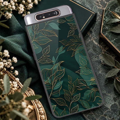 Samsung Galaxy A90 Cover - ONation Botanical Bloom Series - HQ Ultra Shine Premium Infinity Glass Soft Silicon Borders Case