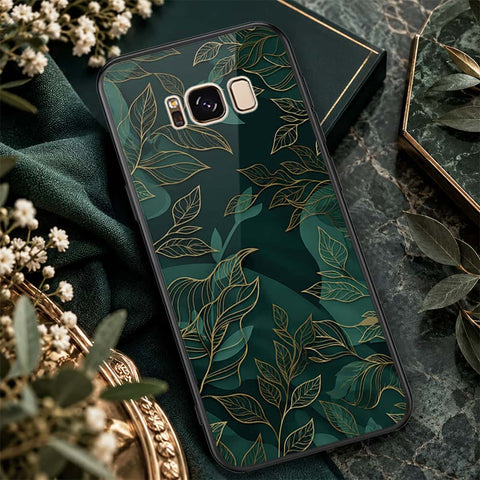 Samsung Galaxy S8 Plus Cover - ONation Botanical Bloom Series - HQ Ultra Shine Premium Infinity Glass Soft Silicon Borders Case