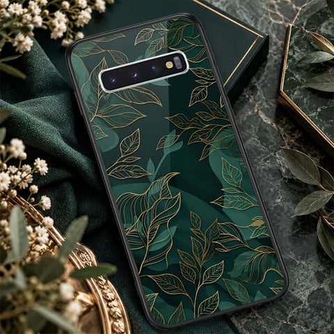 Samsung Galaxy S10 Cover - ONation Botanical Bloom Series - HQ Ultra Shine Premium Infinity Glass Soft Silicon Borders Case