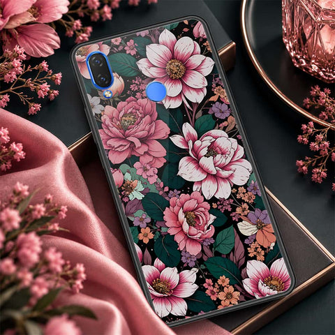 Huawei Enjoy 9 Plus Cover - ONation Botanical Bloom Series - HQ Ultra Shine Premium Infinity Glass Soft Silicon Borders Case