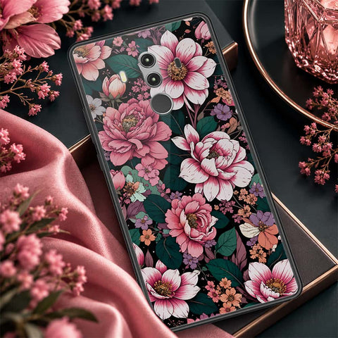 Huawei Mate 10 Pro Cover - ONation Botanical Bloom Series - HQ Ultra Shine Premium Infinity Glass Soft Silicon Borders Case