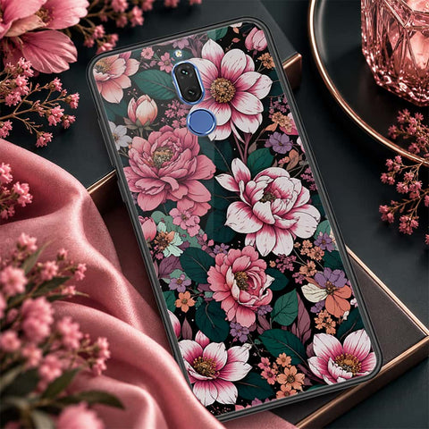 Huawei Mate 10 Lite Cover - ONation Botanical Bloom Series - HQ Ultra Shine Premium Infinity Glass Soft Silicon Borders Case