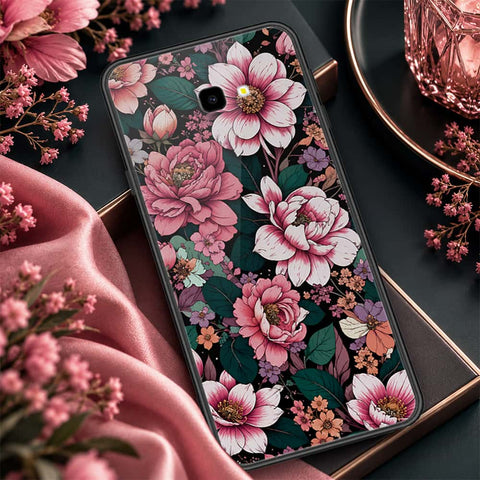 Samsung Galaxy J4 Plus Cover - ONation Botanical Bloom Series - HQ Ultra Shine Premium Infinity Glass Soft Silicon Borders Case