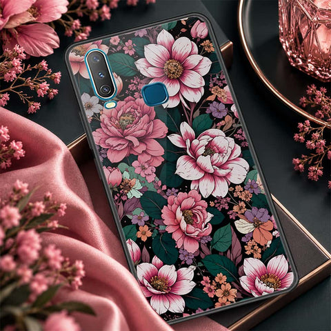 Vivo Y17 Cover - ONation Botanical Bloom Series - HQ Ultra Shine Premium Infinity Glass Soft Silicon Borders Case