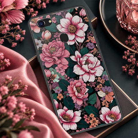 Oppo F5 Cover - ONation Botanical Bloom Series - HQ Ultra Shine Premium Infinity Glass Soft Silicon Borders Case