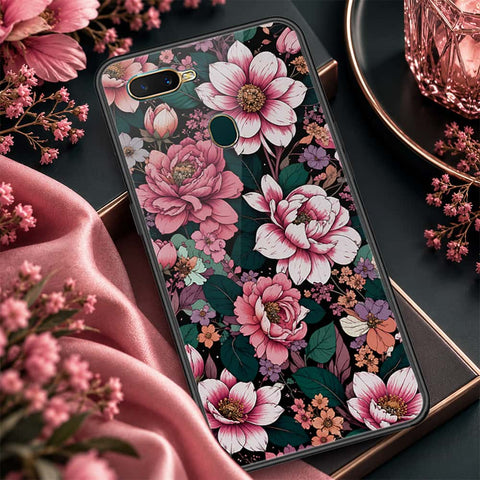Oppo A12 Cover - ONation Botanical Bloom Series - HQ Ultra Shine Premium Infinity Glass Soft Silicon Borders Case