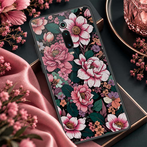 Xiaomi Mi 9T Pro Cover - ONation Botanical Bloom Series - HQ Ultra Shine Premium Infinity Glass Soft Silicon Borders Case