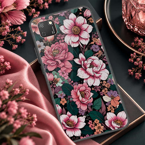 Honor 9S Cover - ONation Botanical Bloom Series - HQ Ultra Shine Premium Infinity Glass Soft Silicon Borders Case