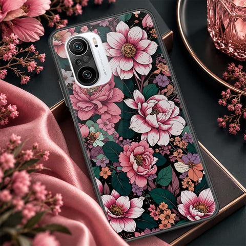 Xiaomi Redmi K40 Cover - ONation Botanical Bloom Series - HQ Ultra Shine Premium Infinity Glass Soft Silicon Borders Case
