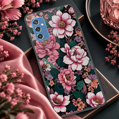 Samsung Galaxy M52 5G Cover - ONation Botanical Bloom Series - HQ Ultra Shine Premium Infinity Glass Soft Silicon Borders Case