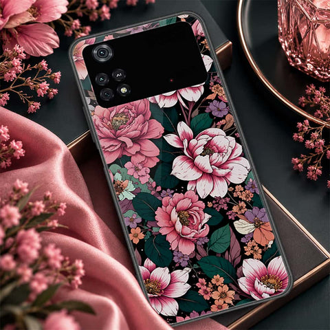 Xiaomi Poco M4 Pro Cover - ONation Botanical Bloom Series - HQ Ultra Shine Premium Infinity Glass Soft Silicon Borders Case