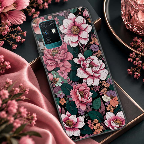 Infinix Note 10 Cover - ONation Botanical Bloom Series - HQ Ultra Shine Premium Infinity Glass Soft Silicon Borders Case
