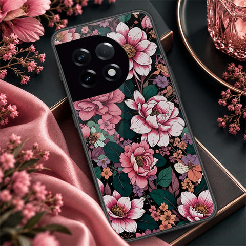 OnePlus 11R Cover - ONation Botanical Bloom Series - HQ Ultra Shine Premium Infinity Glass Soft Silicon Borders Case